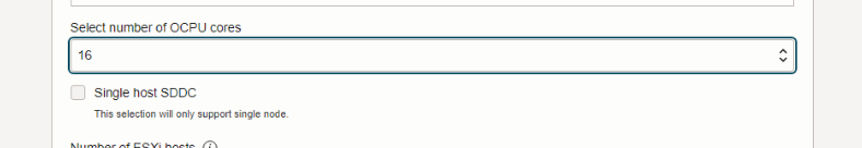 Select number of OCPU cores